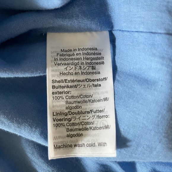 J. Crew Factory Blue Floral Scalloped Sleeveless Mini Dress Size Small - Picture 4 of 4